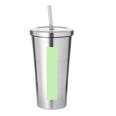 Isolierbecher Moder, Silber: Die Vorderseite