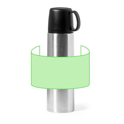 Thermosflasche Tibber, Weiss: Rund um die Trommel