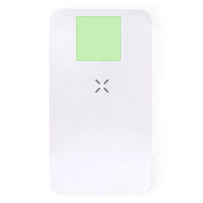 Powerbank Barry, Weiss: Teil der oberen Hauptfassade