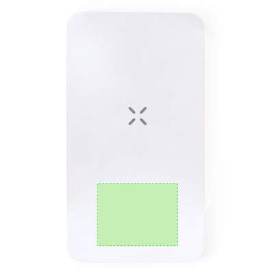 Powerbank Barry, Weiss: Unterseite der Hauptfläche