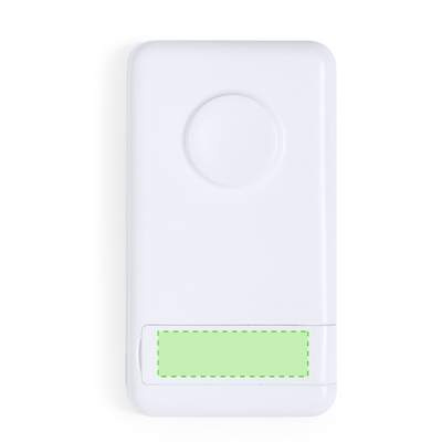 Powerbank Barry, Weiss: In der rechteckigen Aussparung