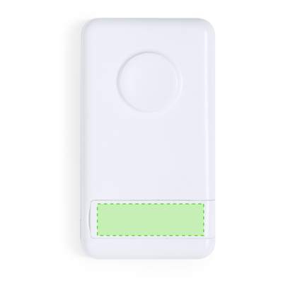 Powerbank Barry, Weiss: In der rechteckigen Aussparung