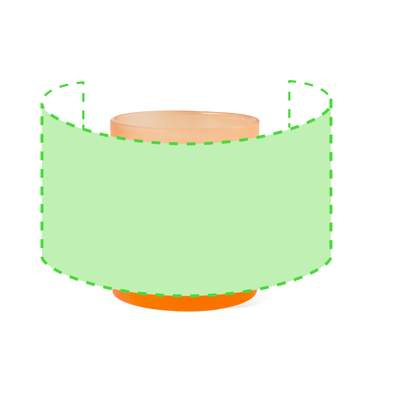 Sublimationsbecher Cervan, Orange: Bereich 2