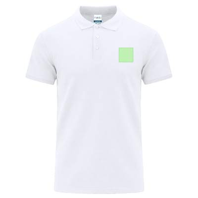 Adult White Polo Shirt Chaplin, WHITE: Area 1