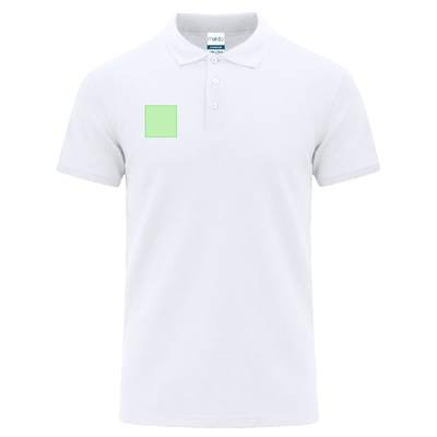 Adult White Polo Shirt Chaplin, WHITE: Area 2