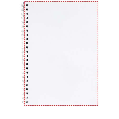 Desk-Mate® spiralinis A6 nešiojamojo kompiuterio PP viršelis: Front (Portrait spine left) · Litho