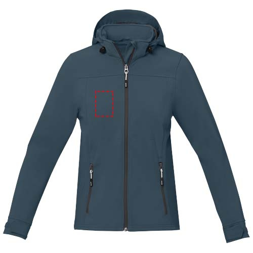 Veste softshell femme Langley: Impact – haut du dos · Sérigraphie