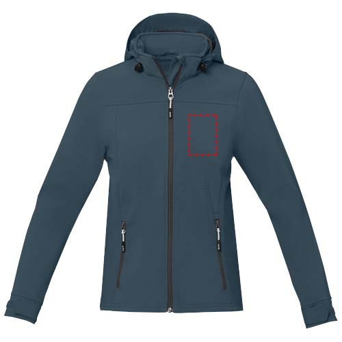 Veste softshell femme Langley: Impact – haut du dos · Broderie — variante « fixed »