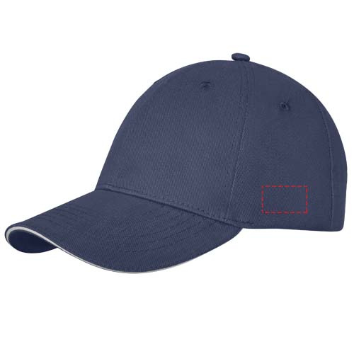 Casquette à 6 panneaux avec visière sandwich Darton: Côté gauche · Broderie — variante « fixed »