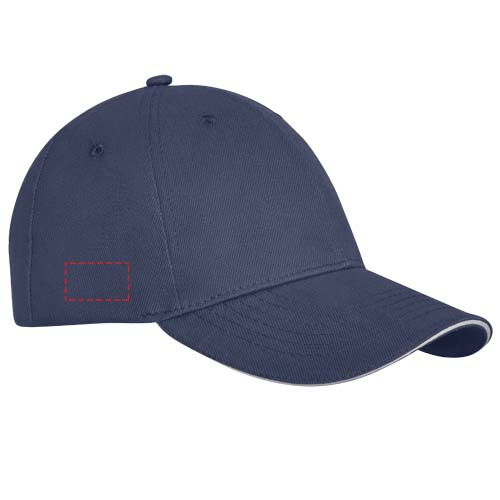 Casquette à 6 panneaux avec visière sandwich Darton: Côté droit · Broderie — variante « fixed »