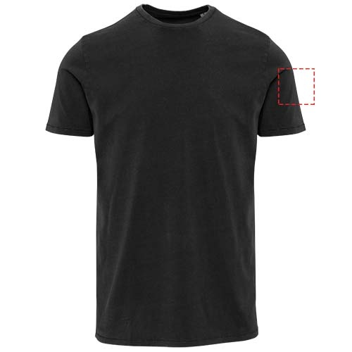 Tee-shirt homme Nanaimo à manches courtes, finition lavée, 160 g/m2: Biceps gauche · Broderie — variante « fixed »