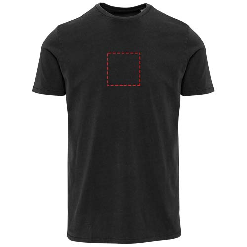 Tee-shirt homme Nanaimo à manches courtes, finition lavée, 160 g/m2: Impact – toute la face avant · Broderie — variante « fixed »