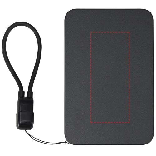 SMART 5000 mAh magnetisk powerbank av återvunnen plast med nyckelband: Front · Padprint