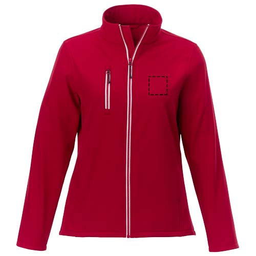 Orion – veste softshell femme: Impact – haut du dos · Broderie — variante « fixed »