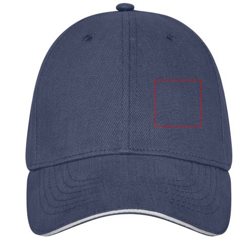 Casquette à 6 panneaux avec visière sandwich Darton: Devant, à gauche · Transfert