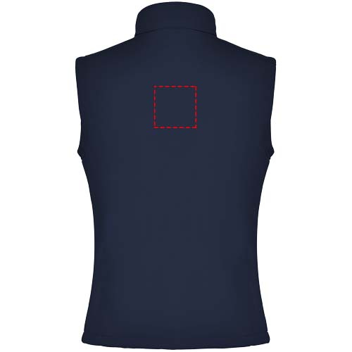 Gilet softshell unisexe Nevada: Impact – haut du dos · Broderie — variante « fixed »