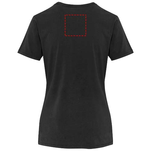 Tee-shirt femme Nanaimo à manches courtes, finition lavée, 160 g/m2: Impact – haut du dos · Broderie — variante « fixed »