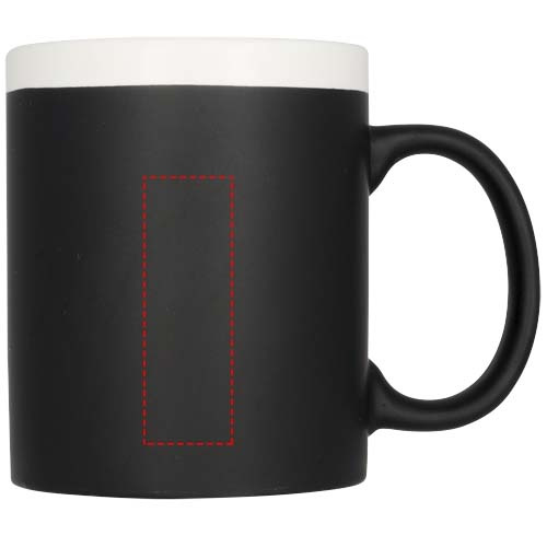 Chalk-write – mug en céramique 330 ml à surface ardoise: Face avant · Gravure laser