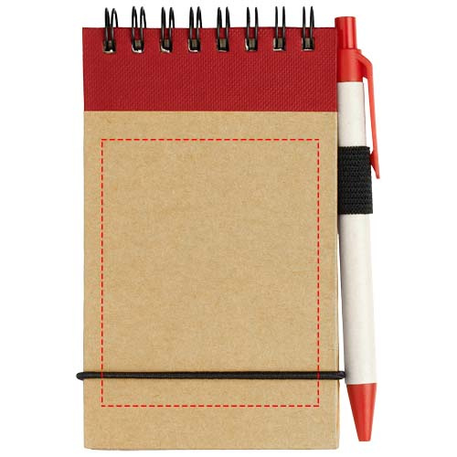 Bloc-notes A7 recyclé avec stylo Zuse: Face avant · Sérigraphie