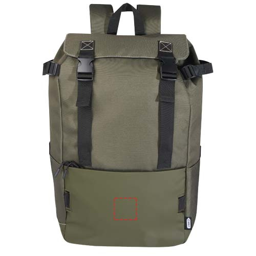 Sac à dos modulable Roam en matière recyclée GRS: Dessous · Broderie — variante « fixed »