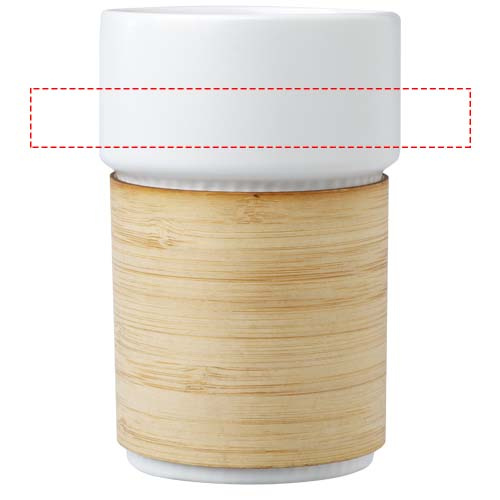 Gobelet Fika de 340 ml avec manchon en bambou: Tout autour · Sérigraphie circulaire