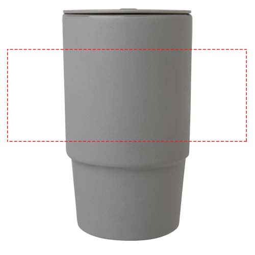 Mug Carter en céramique 450 ml avec couvercle en plastique: Tout autour · Sérigraphie circulaire