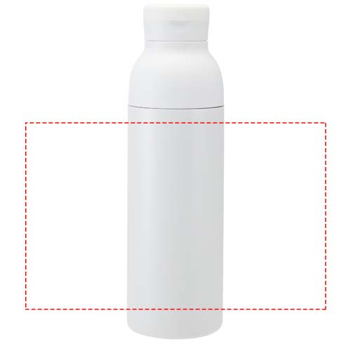 Gourde Illuminate de 650 ml en acier inoxydable recyclé RCS à double paroi, avec lot de 3 couvercles: Tout autour · Gravure laser à 360°