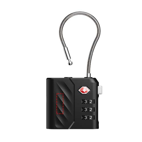 Xtorm Lock Tag, cadenas à combinaison TSA avec balise de localisation: Face avant · Gravure laser