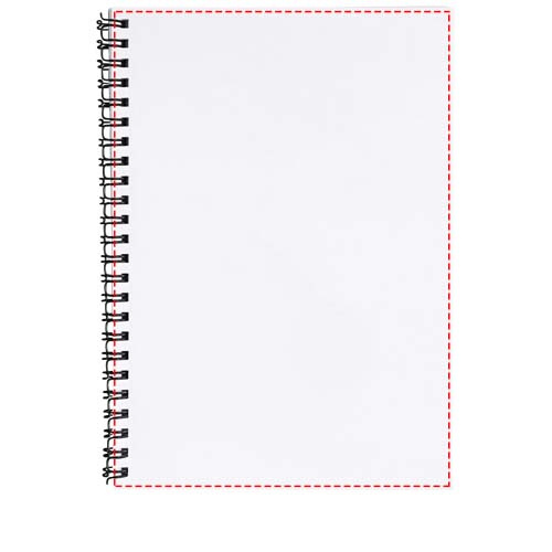Desk-Mate® — kolorowy notes spiralny A6: Back of sheets (Portrait spine right) · Litho full color