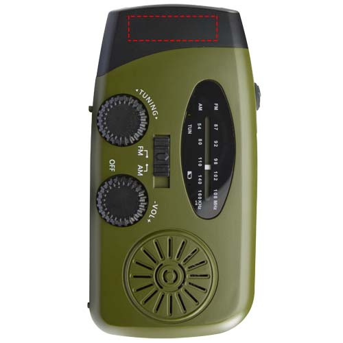 Avior RCS recycled plastic emergency radio: Front · Padprint