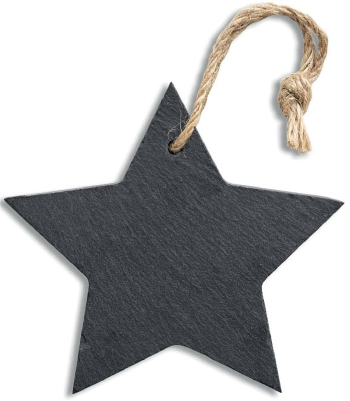 Étoile de Noël en ardoise à suspendre: Emplacement du logo – face arrière du produit