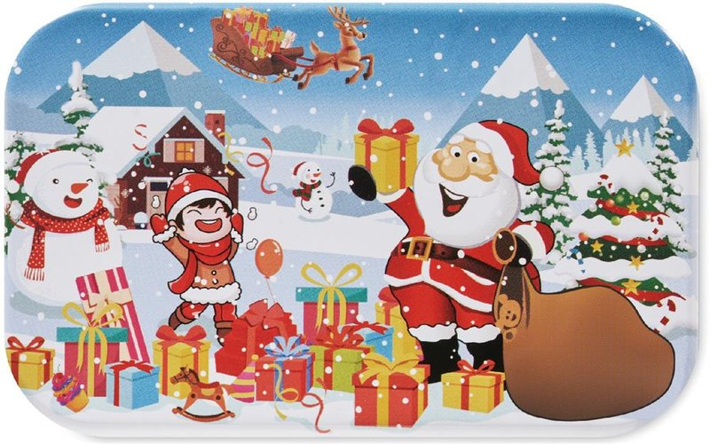 Puzzle de Noël en bois: Emplacement du logo — Boîte: Dessus