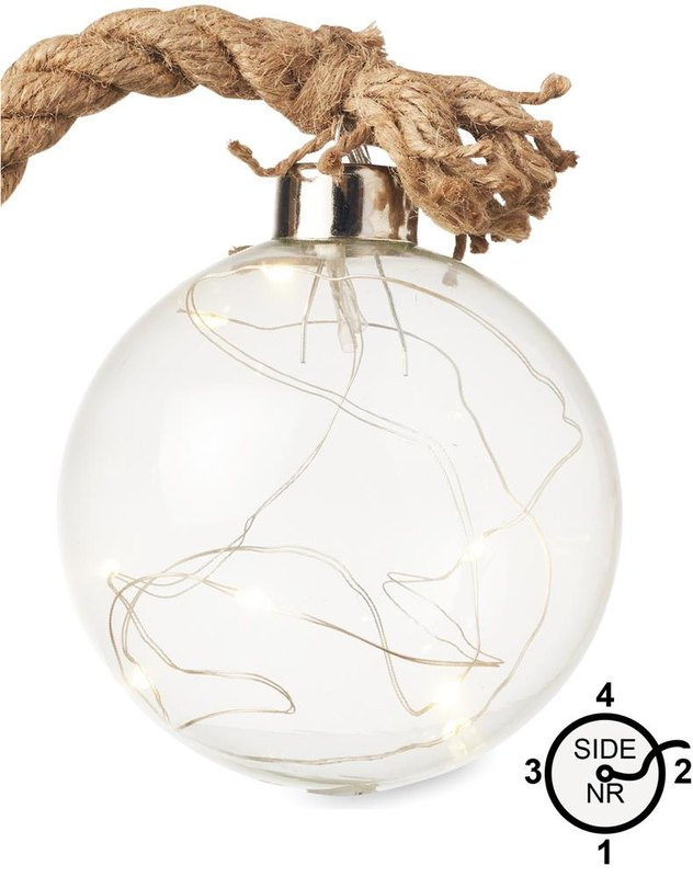 Boule de Noël en verre à LED: Emplacement du logo — Face 4 du produit