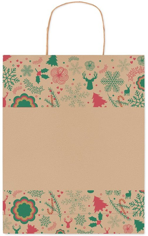 Sac cadeau en papier, format moyen: Emplacement du logo – face arrière du produit