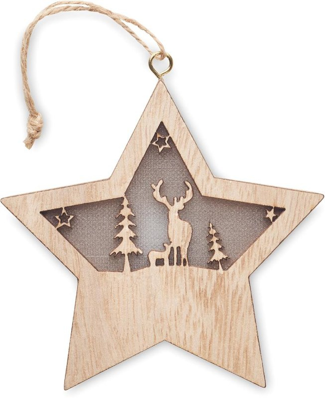 Étoile lumineuse en MDF: Emplacement du logo – face avant du produit
