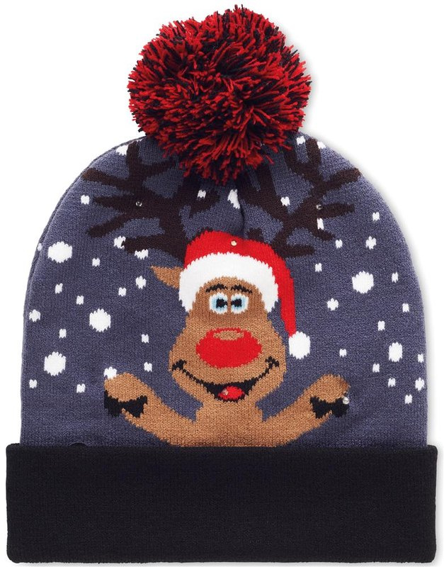 Bonnet de Noël en maille à LED: Emplacement du logo – face 1 du produit