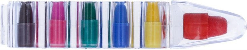 Lot de 6 crayons de cire: Emplacement du logo – face avant du produit