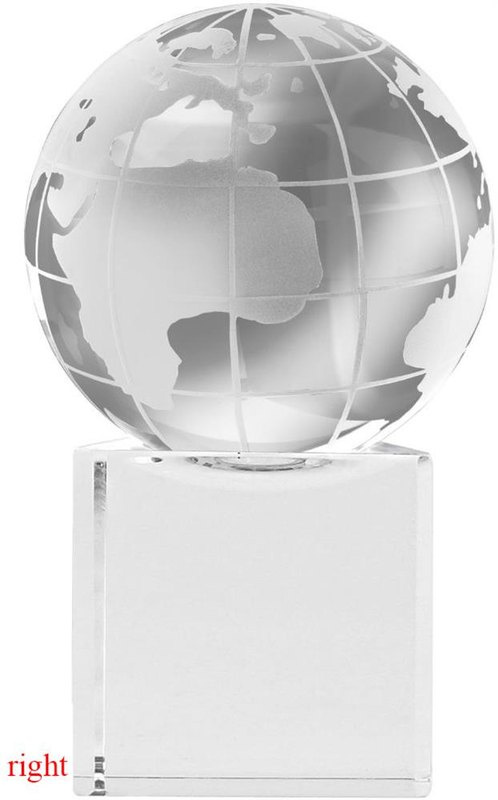 Presse-papiers globe Mundi: Emplacement du logo — Base: Côté droit