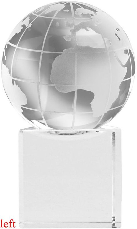 Presse-papiers globe Mundi: Emplacement du logo — Base: Côté gauche