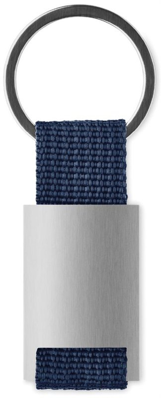 Porte-clés rectangulaire en métal Espoo: Emplacement du logo – face arrière du produit