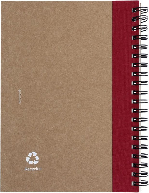 Carnet B6 recyclé avec stylo: Emplacement du logo – face arrière du produit