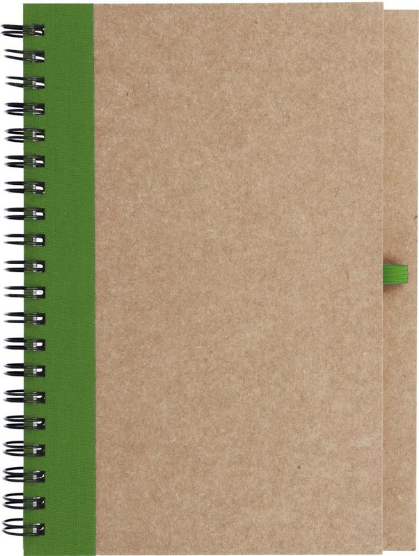 Carnet B6 recyclé avec stylo: Sérigraphie — Avant du produit