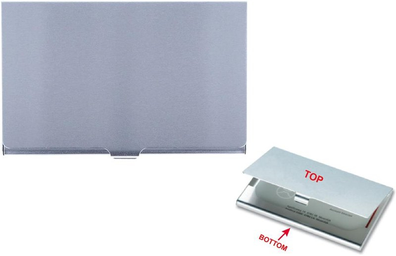 Aluminiowy wizytownik: Logo position – top of lid