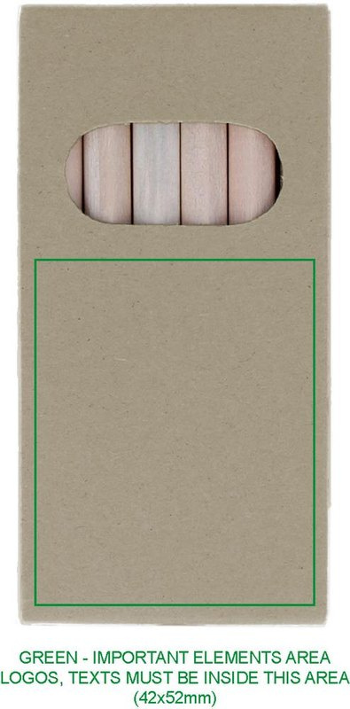 Boîte de 6 crayons de couleur: Impression numérique — Avant du produit