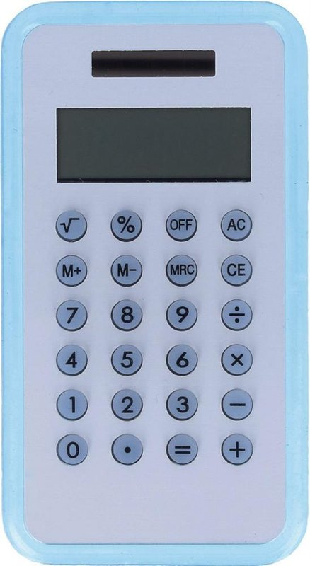 Calculatrice à 8 chiffres: Emplacement du logo — Sous le clavier