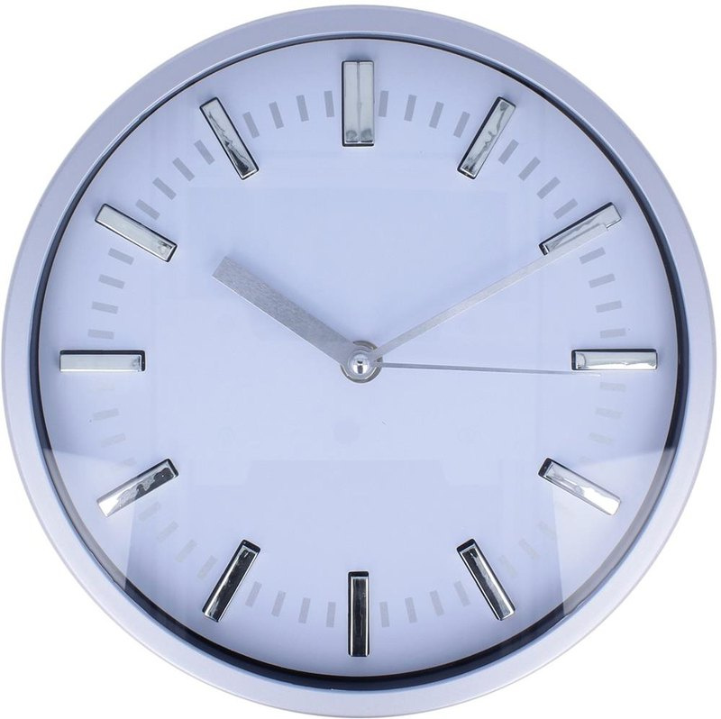 Horloge murale ronde: Emplacement du logo — Verre: Dessous