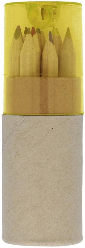 Tube de 12 crayons de couleur: Emplacement du logo — Partie en carton — Avant
