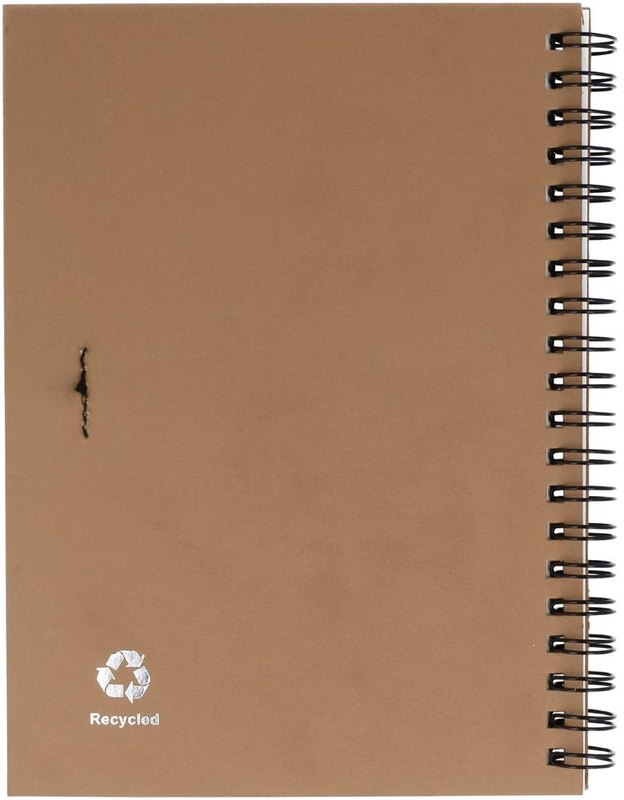 Notes B6 z papieru z recyklingu z długopisem: Logo position – notebook: back