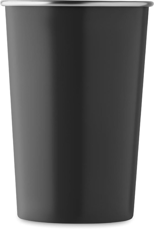 Gobelet réutilisable en acier inoxydable recyclé: Emplacement du logo – partie supérieure de l’arrière du produit