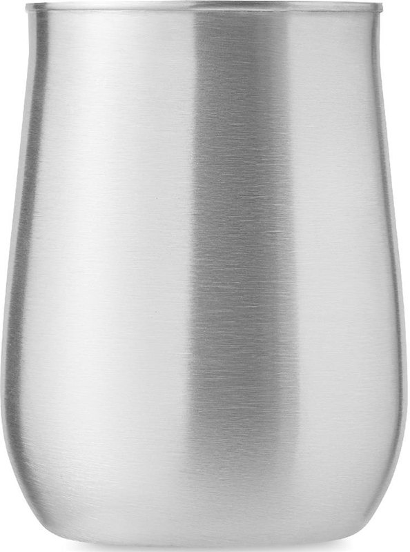 Mug en acier inoxydable recyclé avec couvercle: Gravure laser — Arrière du produit